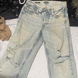 Light Blue Hi Rise Baggy Denim Jeans
